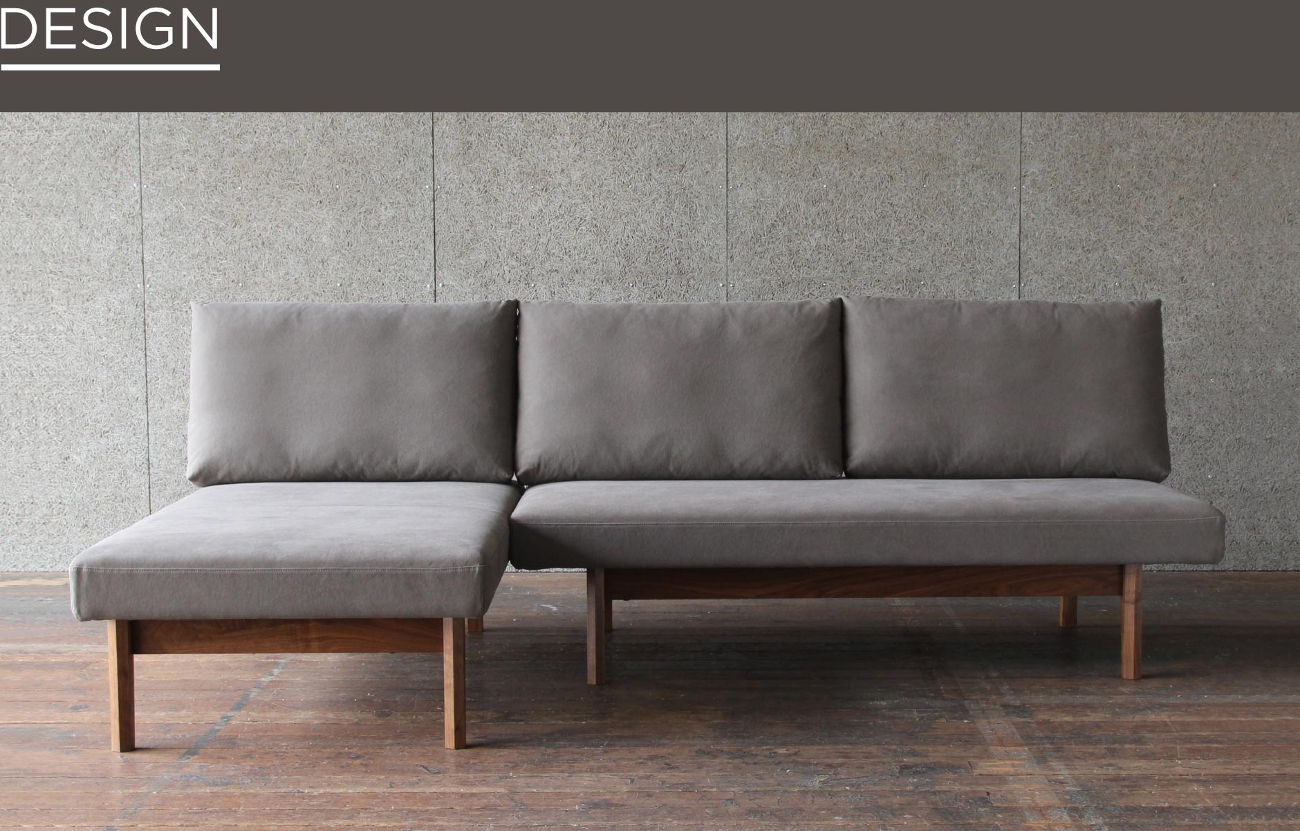 無駄のない洗練されたデザインのアームレスソファ。間取りやお部屋の広さに合わせてカスタムできる家具を、ぜひ横浜店でお試しください。